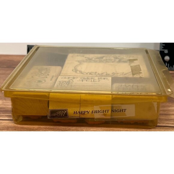 1999 STAMPIN' UP! HAPPY FRIGHT NIGHT WOOD MOUNT STAMP SET HALLOWEEN INVITE WITCH - Picture 4 of 6